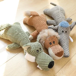Pet Toys Lion Tiger Elephant Inner Sound Dog Toys Soft Plush Pet Toys for Dog Teeth Health Care