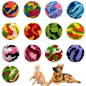 15cm Dog Snuffle Ball Toys Dog Food Snack Feeder Pet IQ Training Toys Pet Round Olfactory Bulb Ball Puzzle