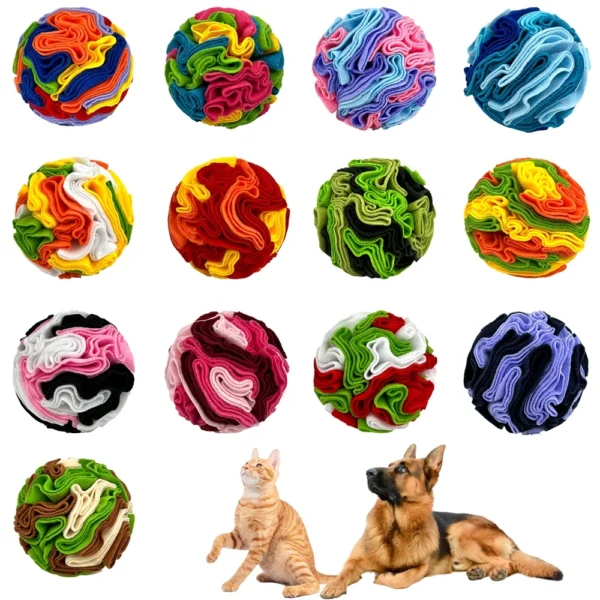 15cm Dog Snuffle Ball Toys Dog Food Snack Feeder Pet IQ Training Toys Pet Round Olfactory Bulb Ball Puzzle