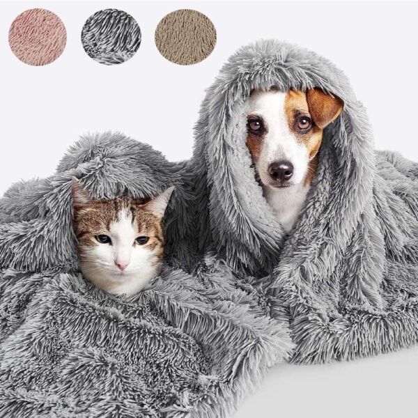 Long Plush Pet Mats Soft Dog Cat Blankets Reversible Dog Bed Warm Cat Blanket Pet Supplies