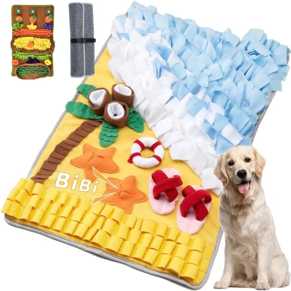 Dog Puzzle IQ Training Toy Pet Snuffle Mat Nose Smell Training Sniffing Pad Mat Anti Slip Bottom