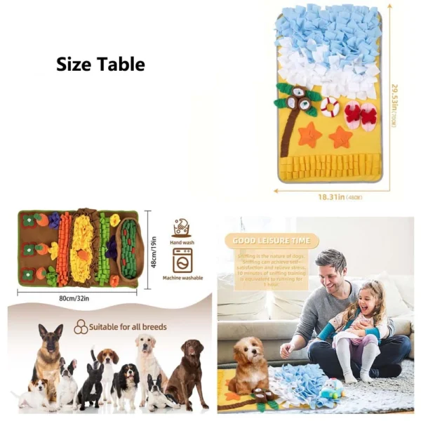 Dog Puzzle IQ Training Toy Pet Snuffle Mat Nose Smell Training Sniffing Pad Mat Anti Slip Bottom