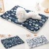 Top Soft Fleece Pet Mat Pad Cat Sleeping Bed Dog Cage Cushion Blanket Cute Cat Face Printing