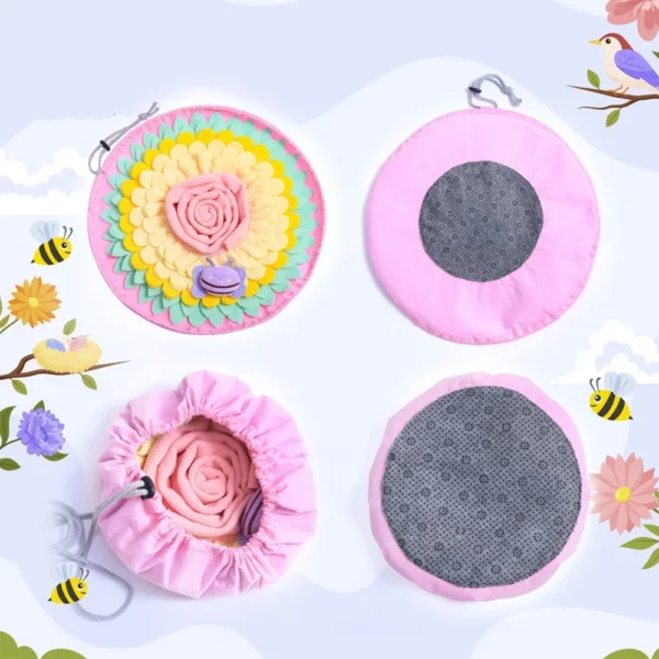 Fleece Dog Sniffing Mat Puzzle Cute Bee Decorate Pet Nose Training Sniffing Pad Dog Slow Feeder Toy