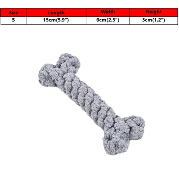 Durable Dog Toys Bone Shaped Pet Teeth Cleaning Tool Bite Resistant Cotton Rope Braided Toys