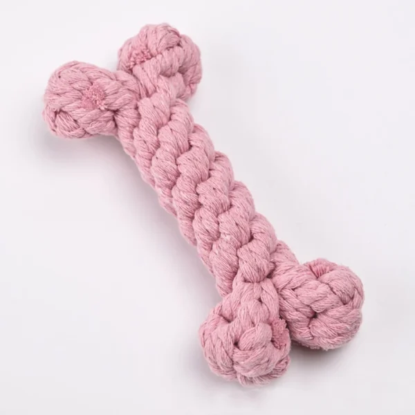 Durable Dog Toys Bone Shaped Pet Teeth Cleaning Tool Bite Resistant Cotton Rope Braided Toys