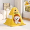 Warm Cat Nest Cave Closed CAUTION BAD CAT Comfortable Villa House Pet Sleeping Dog Bed Cushion