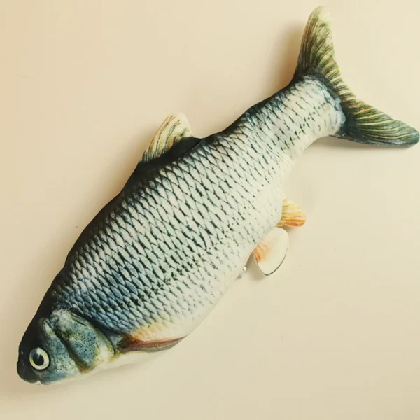 Automatic Fish Cat Toy with Free Catnip USB Rechargeable Plush Teasing Cat Jumping Toys