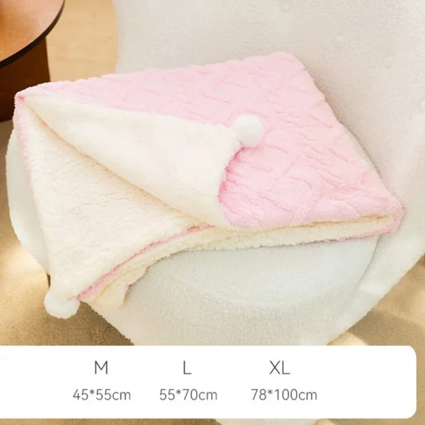 Style Warm Pet Blanket Comfy Flannel Dog Sleeping Bed Mat Cat Blanket Solid Color