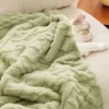 Style Warm Pet Blanket Comfy Flannel Dog Sleeping Bed Mat Cat Blanket Solid Color