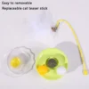 Cute Tumbler Cat Toy with Catnip Ball Teasing Cat Stick Sound Bell Replaceable Kitty Feather Toys