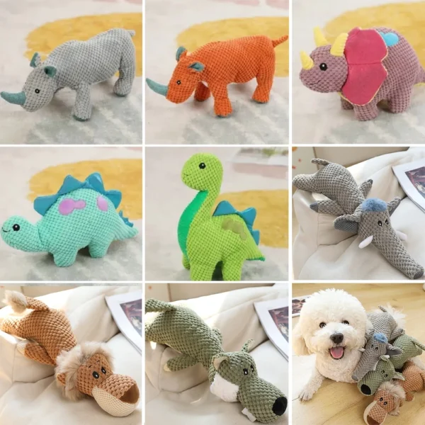 Comfortable Plush Sound Squeaker Dog Toy Pet Teeth Grinding Pet Play Toy Cute Animal Shaped