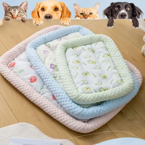 Pet Ice Cooling Mat Dog Summer Cool Bed Cat Nest Dog Cooling Mat Ice Nest Silk Mat Pink Green Blue