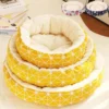 Fluffy Round Pet Cat Bed Mat Comfortable PP Cotton Circle Puppy Small Dog Sleeping Rest Bed