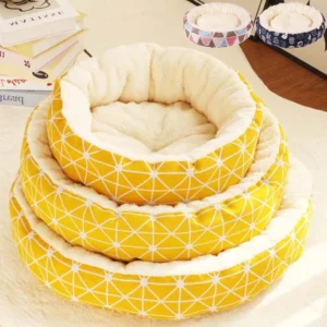 Fluffy Round Pet Cat Bed Mat Comfortable PP Cotton Circle Puppy Small Dog Sleeping Rest Bed