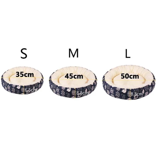 Fluffy Round Pet Cat Bed Mat Comfortable PP Cotton Circle Puppy Small Dog Sleeping Rest Bed