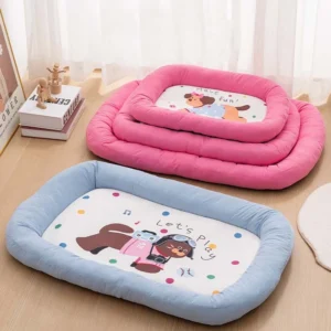 Pet Bed Mattress Cool Dog Mat Pet Cat Sofa Summer Breathable Dog Cushion Cute Cartoon Dog Printed
