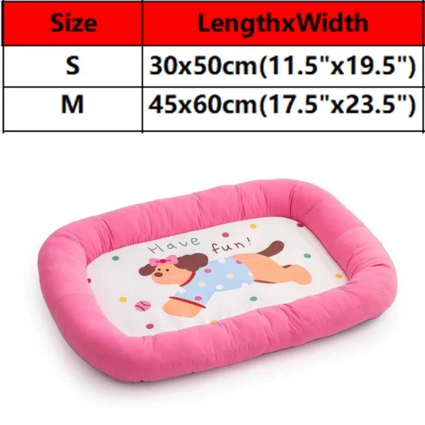 Pet Bed Mattress Cool Dog Mat Pet Cat Sofa Summer Breathable Dog Cushion Cute Cartoon Dog Printed