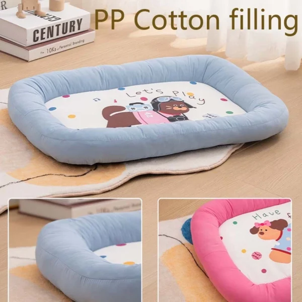 Pet Bed Mattress Cool Dog Mat Pet Cat Sofa Summer Breathable Dog Cushion Cute Cartoon Dog Printed
