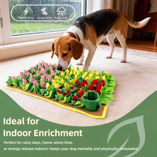 Dog Sniffing Mat Imitates Grass Flowers Interactive Dog Slow Food Training Pad Foraging Sniffing Toy