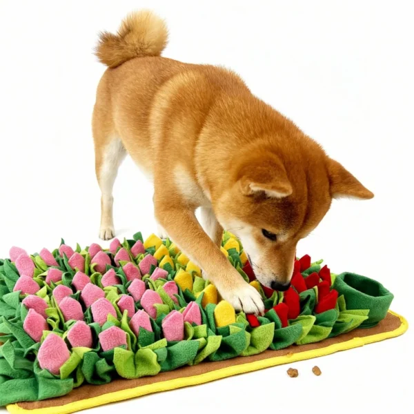 Dog Sniffing Mat Imitates Grass Flowers Interactive Dog Slow Food Training Pad Foraging Sniffing Toy
