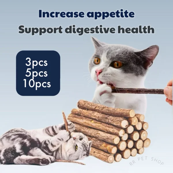 Catnip Stick Treat Silvervine Matatabi Teeth Cleaning Cat Chew Catmint