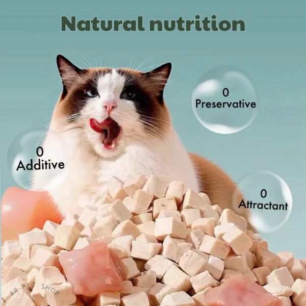 Booster Gemuk Kucing Freeze Dried Chicken Liver Eggyolk for cat Snack 100G 300G 500G ayam kering Makanan gemok