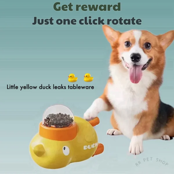 Little Yellow Duck Pet Automatic Feeder Intelligence Interactive Dog Food Dispenser Leakage Of Food Toy For Cat Dog