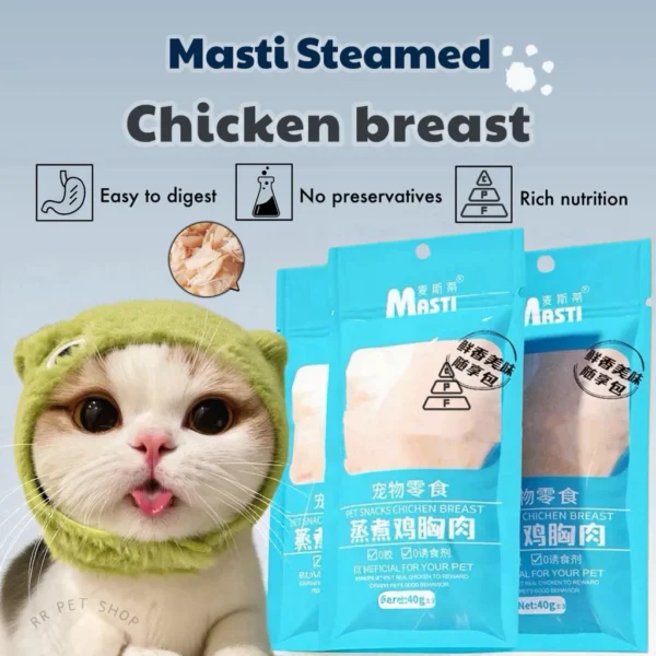 my-11134207-820lg-mg6xdrggavwtdb.webp Steamed Chicken Breast 40g Cat Dog Juicy Dada Ayam Kucing Stim