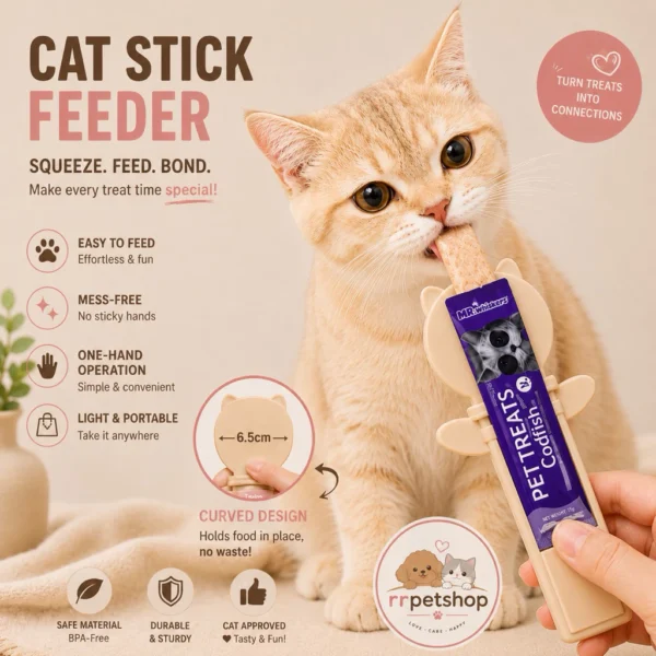 Cat Stick Feeder Cat Treat Spoon   No Mess Wet Food Dispenser   Easy Feeding Tool for Cats   Sudu Makan Kucing