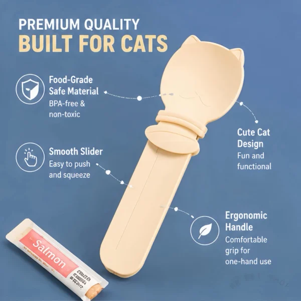 Cat Stick Feeder Cat Treat Spoon   No Mess Wet Food Dispenser   Easy Feeding Tool for Cats   Sudu Makan Kucing